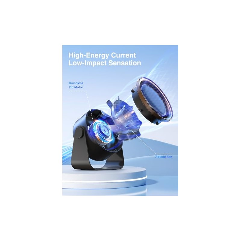 HAGEDAWN Ultra-Quiet Small Desk Fan with Touch Control & LED