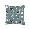 Wire Haired Fox Terrier Dogs Pattern Design with Paw Prints
