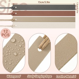Kosiz 12 Pcs Leather Bookmarks Colorful Bookmarks Leather Bookmarks for Women Teachers Book Lovers Reading Supplies(Black and Brown)