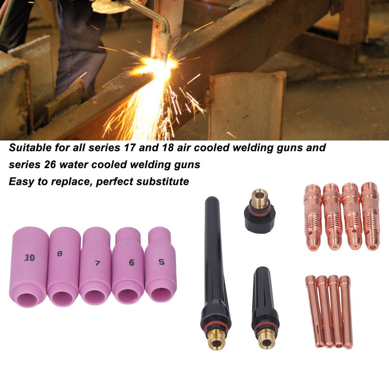 16PCS TIG Welding Torch Accessories Kit Copper Ceramic Plasma Cutter