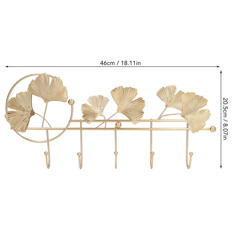 Wall Coat Rack Ginkgo Leaf Design Simple Elegant Style Wide