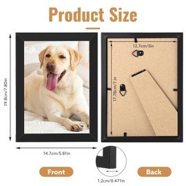 4 Pack Picture Frame, 7x5 Photo Frames Tabletop and Wall Mounting Picture Frames Small Frame with Plexiglass Window for Portrait Photo Landscape