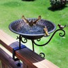 HLQMFHT Solar Bird Bath,Deck Bird Bath with Solar Fountain,Metal Bird