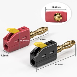 Goupchn 4mm Banana Plug High Current Quick Connect Gold-Plated 10PCS Banana Connector 32A Five Colors