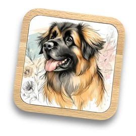 Leonberger Gift Idea Wooden Coaster - 20+ Breeds Available! – Gift for Dog Dad, Dog Mum, Lovers, Owners, Walkers, Groomers – Ideal Dog Themed Gift for Women, Men (Leonberger)