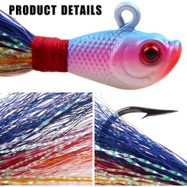 Bucktail Jig Fishing Lure Set, Blinker Fishing Weights Bait Fishing Bait Mixed Colour for Perch Pike Trout Catfish 7g-56g
