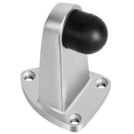 Door Stop, Heavy Duty Stainless Steel Door Stoppers for Floor, 3.5 Inch Metal Door Stops Indoor, Silver Doorstop with Rubber Bumper for Home Office