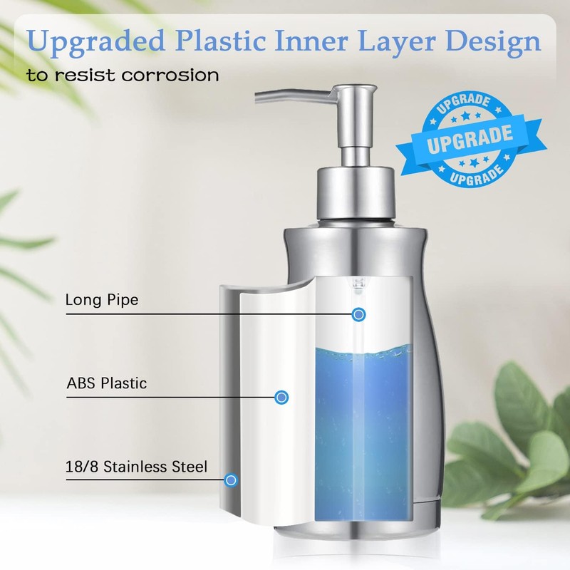 ARKTEK Soap Dispenser Stainless Steel 13.5 Oz - Liquid Hand