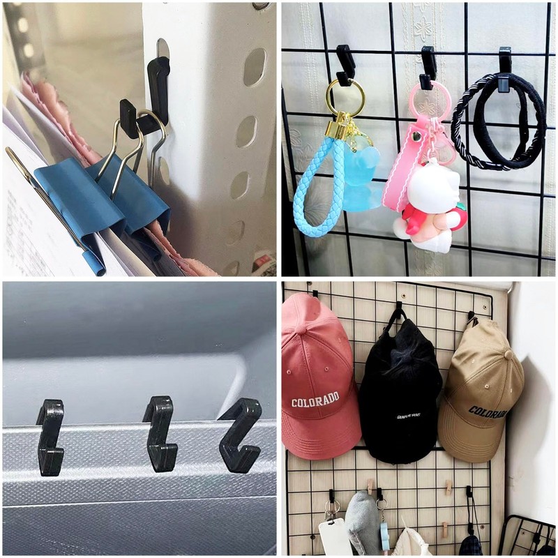 ITROLLE 20PCS Black S-Shaped Hanger Hooks - Stainless Steel Clip-on