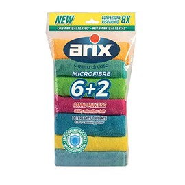 ARIX | Microfibre Panni Multiuso, 8 Morbidi Panni 30x30cm, Antibatterici, Rimuovere Sporco Ostinato, Cattura Polvere e Sporco