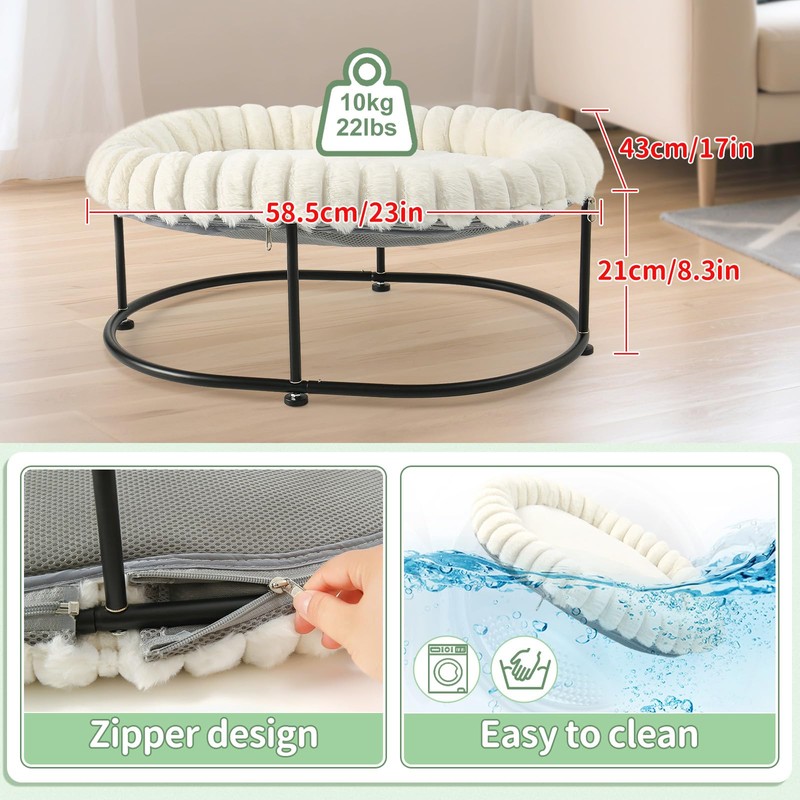 Sunhoo Elevated Cat Bed for Indoor Cats Raised Kitten Hammock