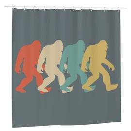 MOCSONE Retro Bigfoot Sasquatch Elegant Polyester Shower Curtain Water-Repellent Shower Curtains Bathroom Sets for Home/Hotel Decor