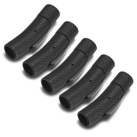 EMBLAASK 5 Sets Stainless Steel Bayonet Clasps Leather Cord End Clasp Integral Clasp for Bracelet Necklace Jewelry Making (Hole Size Fit 6mm, Grid Black)