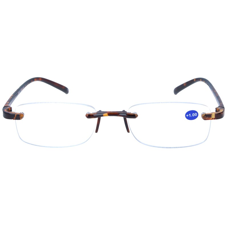 I NEED YOU Light G67100, Havana, Rimless Plastic Glasses with
