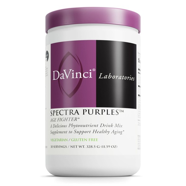 DaVinci Labs Spectra Purples - Drink Mix Supplement with Antioxidants to Support Healthy Aging, Cognitive Function, Skin and Immune Health - with Protein - Vegetarian - Gluten-Free - 30 Servings