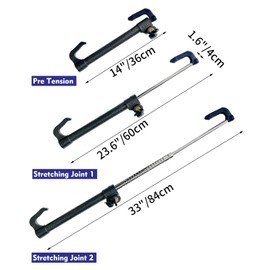 Steering Wheel Lock Anti-Theft Car Device, Steering Wheel Pedal Brake Lock Retractable Double Hook Car Security Products Universal Fit Golf Cart/Truck/SUV/Van with 3 Keys