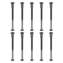 PATIKIL 10 Set Hex Chicago Screws, Metric Hex Drive Socket Cap 6 x 100 mm Bolts and 6 x 15 mm Nuts Binding Screw Posts for Scrapbook Leather Belt Album Furniture Repair, Black