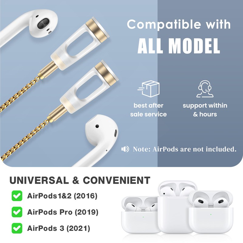 Lawonda Anti-Lost Neck Strap for Airpods, Strong Magnetic Necklace Holder