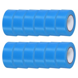 MECCANIXITY Flagging Tape,12 Pcs Non-Adhesive Plastic Neon Survey Marking Tape 1 Inch x 98 Feet for Tree Hunting Boundaries Hazardous Areas Marking Ribbon Blue