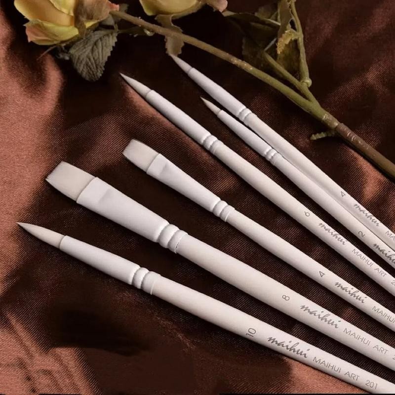 6PCS/Set Nylon Hair smoothly Brush Paint by numbers Art Materials:_Outlining