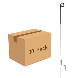 FENSMILE Fence Shock 41 Inches Systems Pig Tail Step-in Fence Post, Stainless Steel for Garden and Farm, Portable Fence Ideal for Electric Fencing - Pack of 30 Black