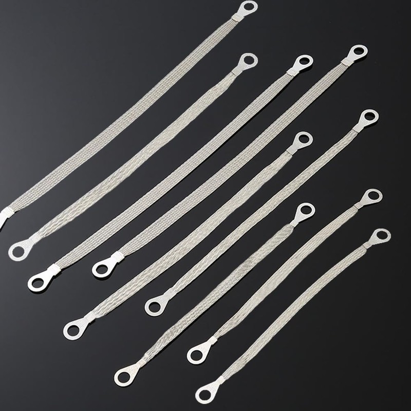 YANYULI 9pcs Car Muffler Earth Flat Braided Ground Strap 200mm