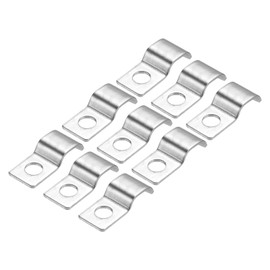 uxcell 40 Pcs Pipe Strap, 304 Stainless Steel Pipe Support Strap Fit for 5/16in(8mm) Tube Strap Tension Clip with 1 Hole 4mm Height for Continuous Pipes EMT Conduit or Pipe Fixing