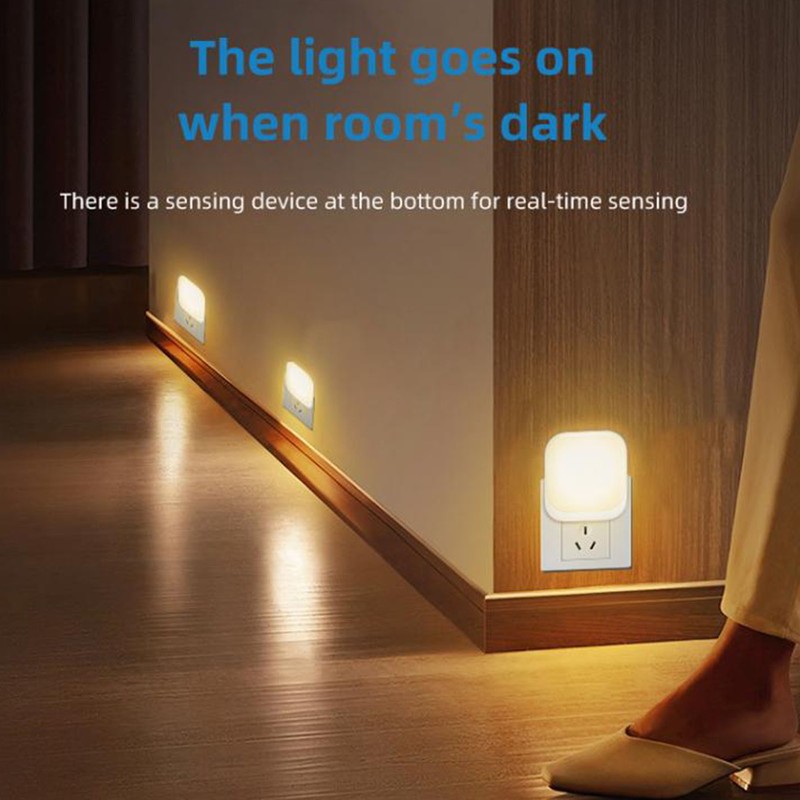 2pcs LED Sensing Night Light 2700K Soft White Plug in