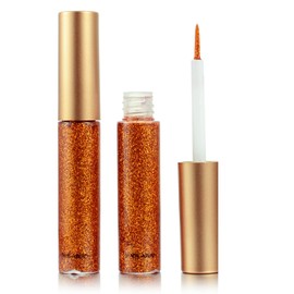 DekRion Glitter Eyeliner,Orange Giltter Eyeliner, Long-lasting Waterproof Eyeliner Eye Glitter Makeup, Silver, Gold, Purple Green High-pigmented Colorful Glitter Eyeliner Liquid