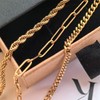 Ankle Bracelets for Women, 18k Gold Anklets Set Layered Cuban