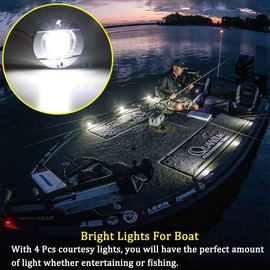 Boaton LED Night Fishing Lights - Courtesy, Deck, Navigation Lights for Boats (White)