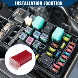 Hihaha 50A Micro Cartridge Fuses/Engine Inner FMM M-Case Type Fuses for Car Truck/Durable Plastic Metal / 10 Pcs Red