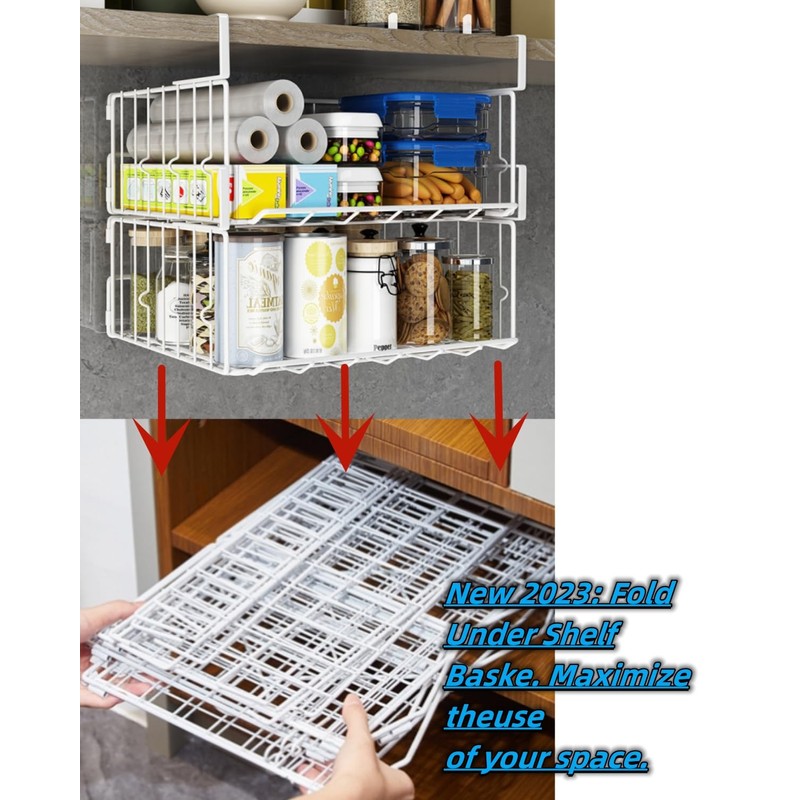 Couwilson Under Shelf Basket Storage 2Pack - 12.6in Metal Under