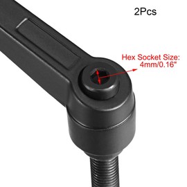 TA-VIGOR Adjustable Clamp Lever Handles M8 x 80mm Locking Quick Release Push Button Ratchet Screws Aluminum Alloy Male Thread Bolt for Machinery Equipment 2 Pack