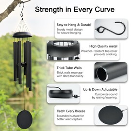 Yilean Memorial Wind Chimes for Outside Deep Tone 32" Windchimes Outdoors Decor Sympathy Wind Chimes for Loss of Loved One with Wind Catcher for Garden Patio Balcony and Home Best Gift