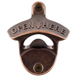 Jumiok Vintage Wall Bottle Opener Post Mounted Beer Cap Opener Antique Copper Gift
