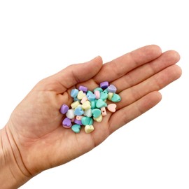 600 Pastel Acrylic Heart Beads Assorted Pastel Colors 8mm or 3/8 Inch Diameter with 1.5mm Hole
