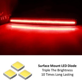 iJDMTOY Dark Smoked Lens Full LED Strip Bumper Reflector Lights Compatible With Mercedes 2019-up W463A G-Class G500 G550 G63 AMG, Function as Tail or Rear Fog Lights