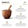 Olive Wood Mortar and Pestle. Made of Original Mediterranean Olive