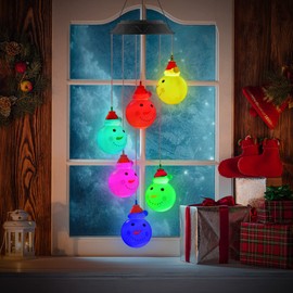 PACETAP Christmas Solar Wind Chimes,Christmas Wind Chimes Outdoor, Color Changing Led Solar Wind Chimes,Hanging Outdoor Christmas Decor,New Year Garden Decoration for for Children/Mom