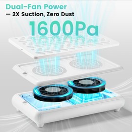 Nail Dust Collector, Dual Fan 4000RPM Nail Vacuum for Home Manicure
