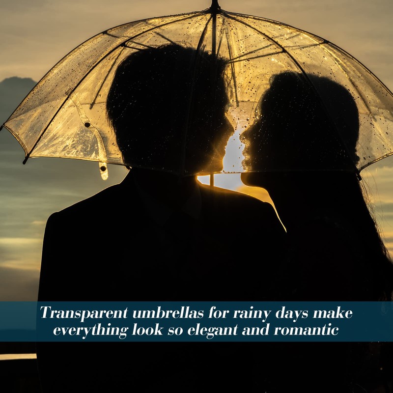 10 Pack Clear Wedding Umbrellas Auto Open Windproof Clear Umbrella
