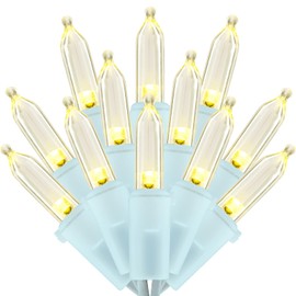 SWEET SHINE Warm White LED Christmas Lights, 66 Ft 200 Counts UL Certified White Wire Holiday String Lights Set (Warm White)