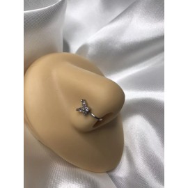 Unbranded Nose Cuff  Clip On Fake Non-Piercing Nose Ring - Butterfly Flower (Silver Color)