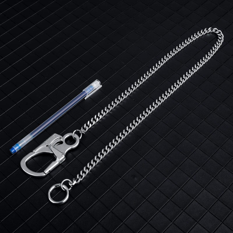 [Ahiller] Sturdy Wallet Chain, [Double Locking Carabiner, Stainless Steel Chain],