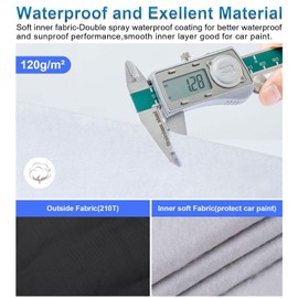 Waterproof Full Car Cover Custom Fit for Mazda Miata MX-5 1989-2023, All Weather OutdoorWindproof Heavy Duty Protection with Zipper and Soft Cotton Lining, Storage Bag(Black)