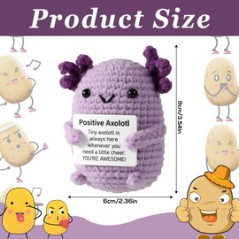 KAZGVN Pocket Hug, Emotional Support Potato, Knitted Potato Plush Doll With Card, Cute Potato Birthday Gifts Friends Party Decoration Good Luck Charm Emotional Support Potato (Purple)