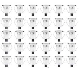 LED Deck Lights Kit, 30pcs Φ1.18" WiFi Wireless Smart Phone Control Low Voltage Recessed RGB Deck Lamp In-ground Lighting Waterproof Outdoor Yard Path Stair Landscape Decor, Fit for Alexa,Google Home