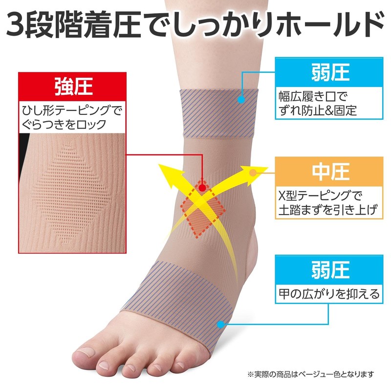 Como Life Gashitto Ankle Support, Beige, 2 Pieces, Foot Support,