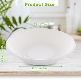 LOPYXBR Paper Bowls Disposable 100PCS Disposable Bowls for Hot Food 24 Oz/680 ML Party Bowls Disposable Dessert Bowls White Bagasse Bowls Serving Bowls for BBQ Picnic